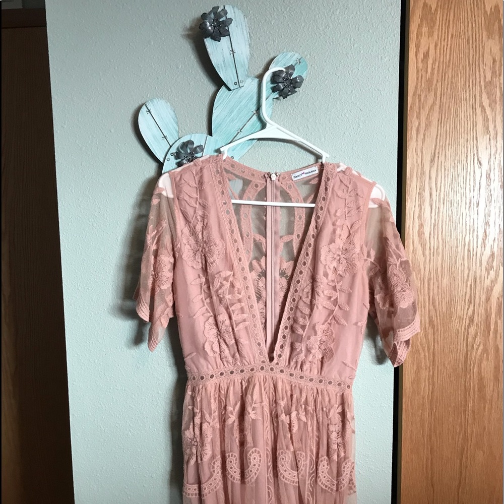 Pink Romper Long Dress